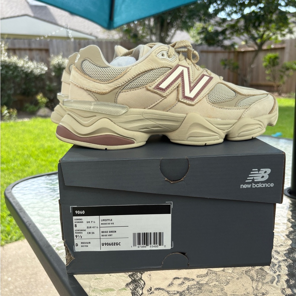 New Balance 9060 Beige Green Sneakers